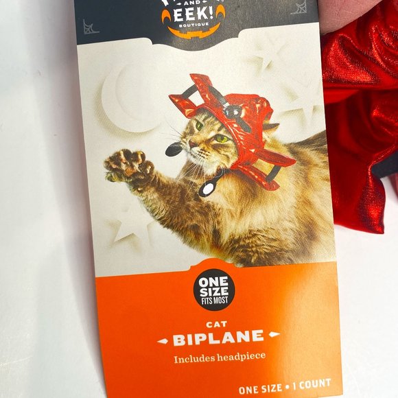 HYDE and EEK Boutique, NWT, cat biplane headpiece OSFA, red and black. - Picture 1 of 4